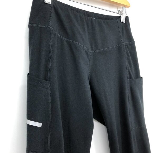 Along Fit black leggings side pocket reflective stripe size Medium - Picture 4 of 15